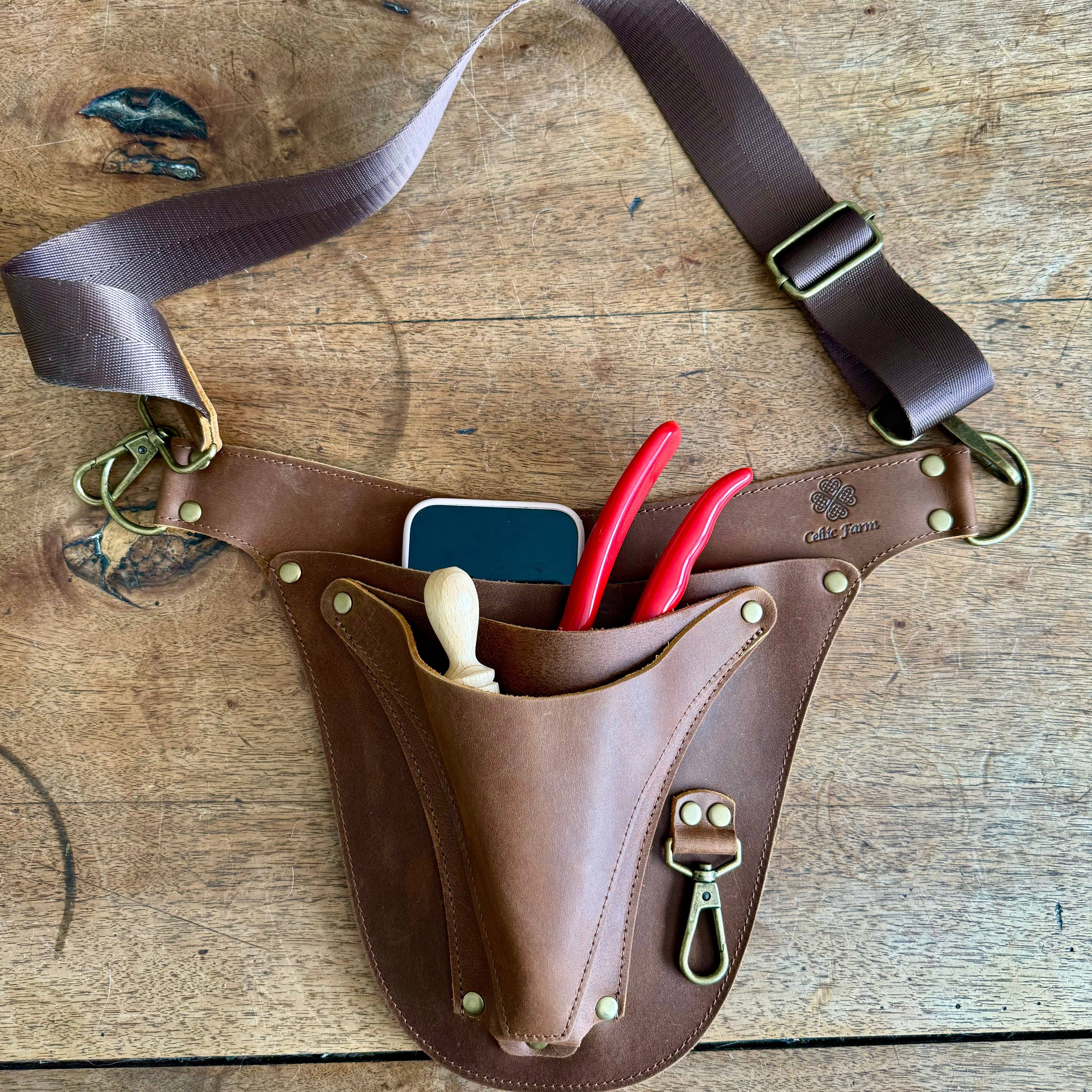 The Artisan Leather Gardener’s Belt | Full-Grain Tool Holster