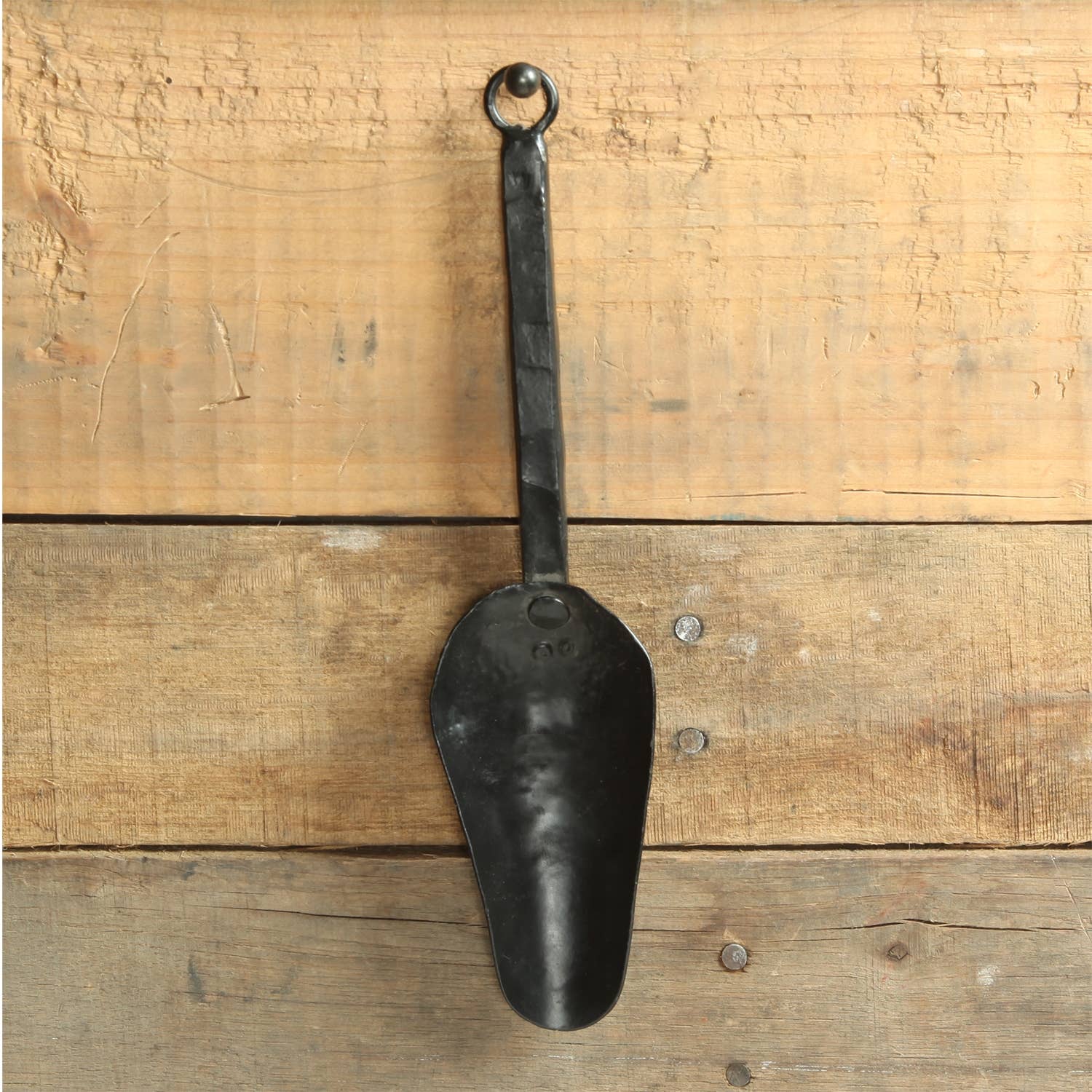 Hand-Forged Iron Garden Scoop | Heavy Duty Soil & Seed Trowel