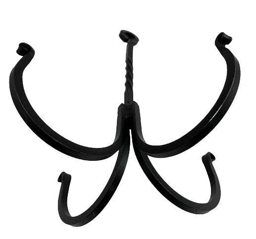 Amish Hand-Forged 4-Arm Herb Hook | Twisted Wrought Iron