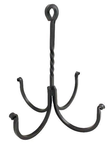 Amish Hand-Forged 4-Arm Herb Hook | Twisted Wrought Iron