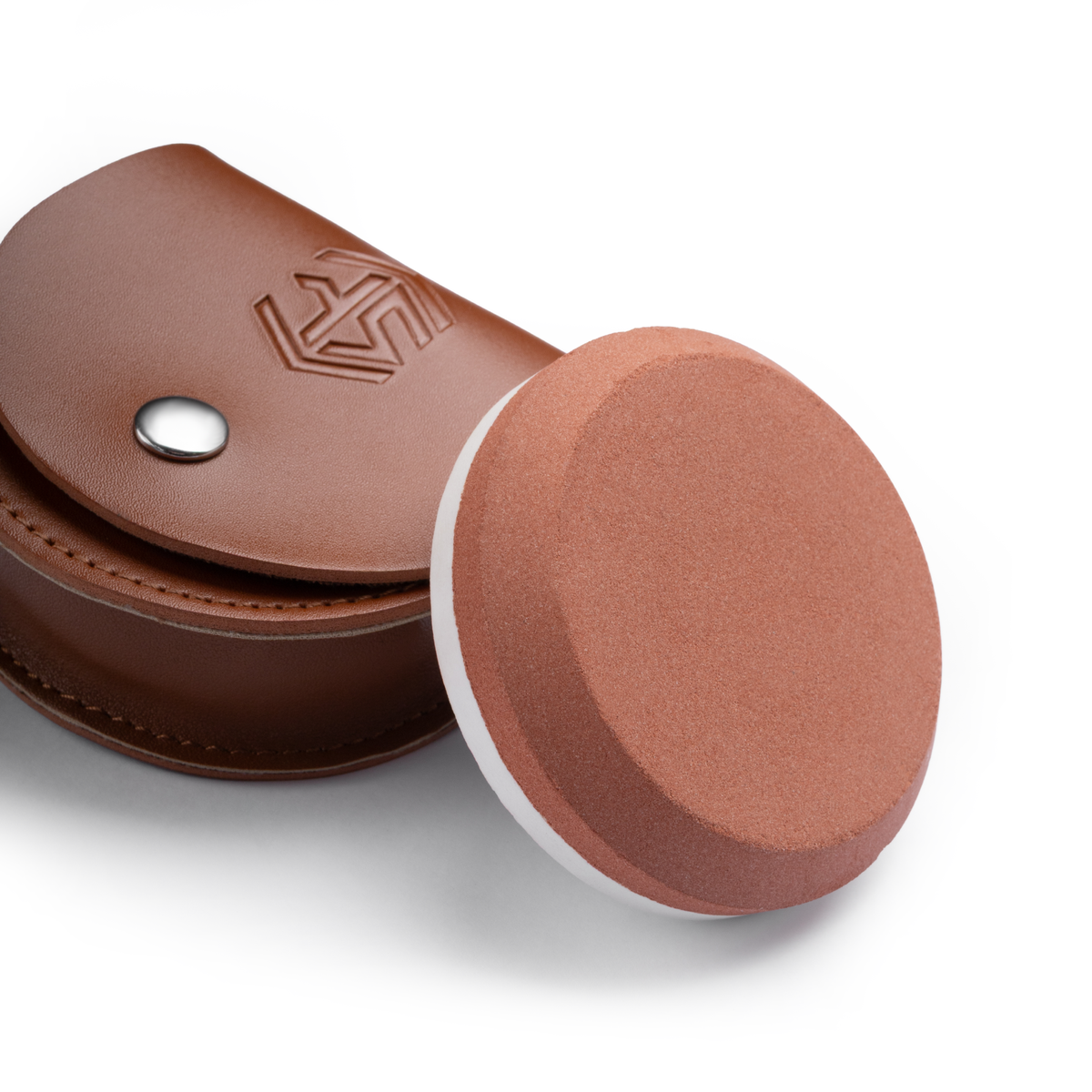 Hand-Forged Tool Sharpening Stone with Leather Case